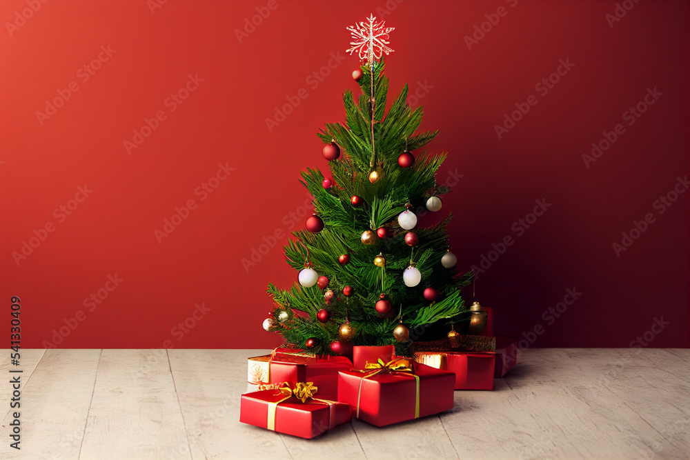 Christmas balls red, white, yellow. Christmas tree decorations, red, white, yellow hanging Christmas balls red, white, yellow. Christmas tree decorations, red, white, yellow hanging