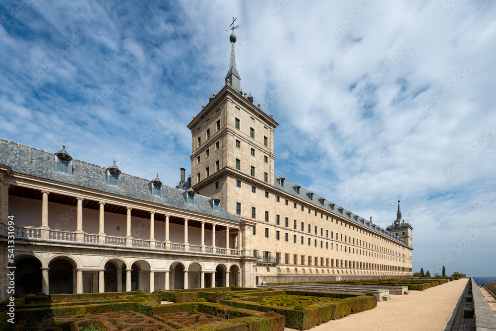 One of the facades of the Escorial monastery in the Sierra de Madrid