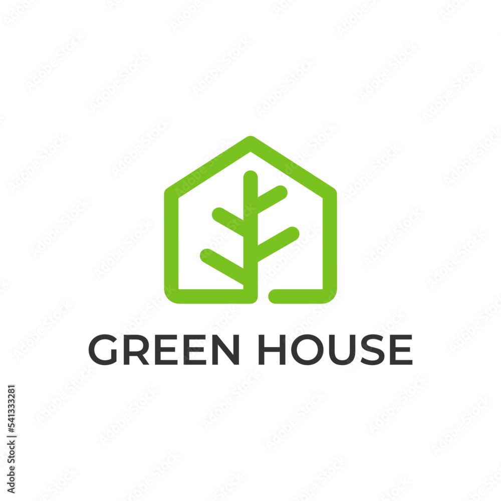 green house nature logo design green house nature logo design