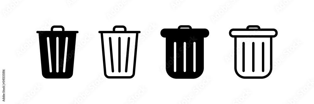 Trash icon. Garbage bin symbol. Vector sign. Trash icon. Garbage bin symbol. Vector sign.