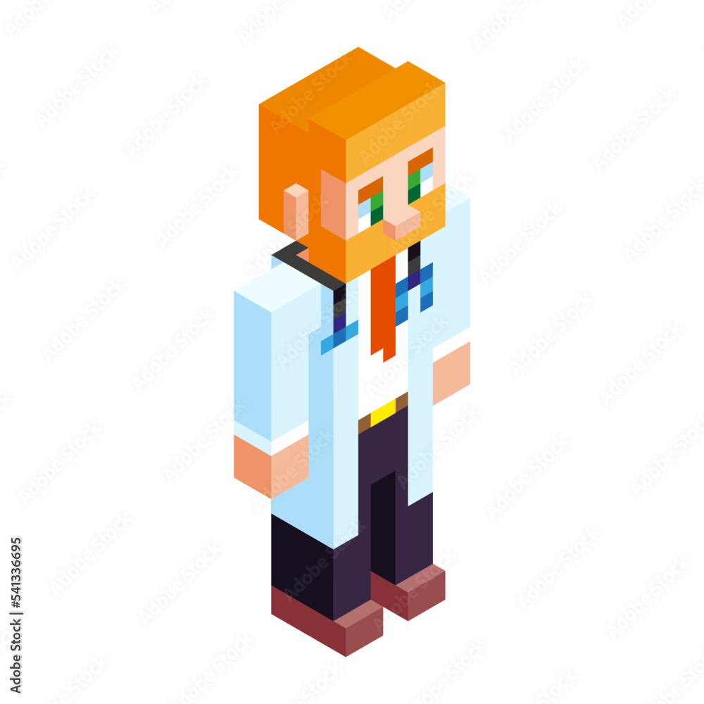 Obraz premium Isolated medical minecraft vector illustration