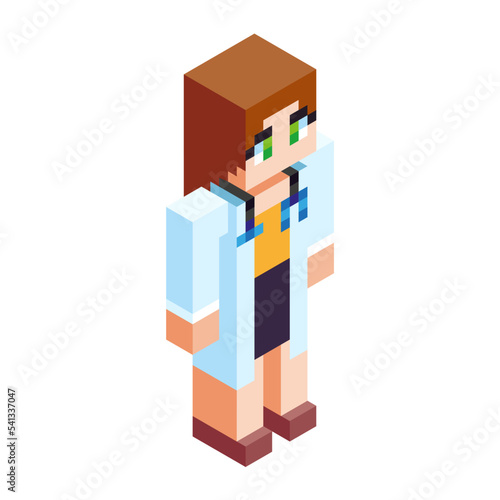 Isolated medical minecraft vector illustration
