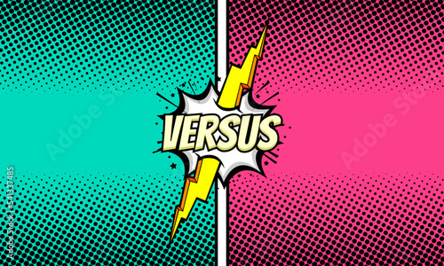 Comic versus battle fight template background