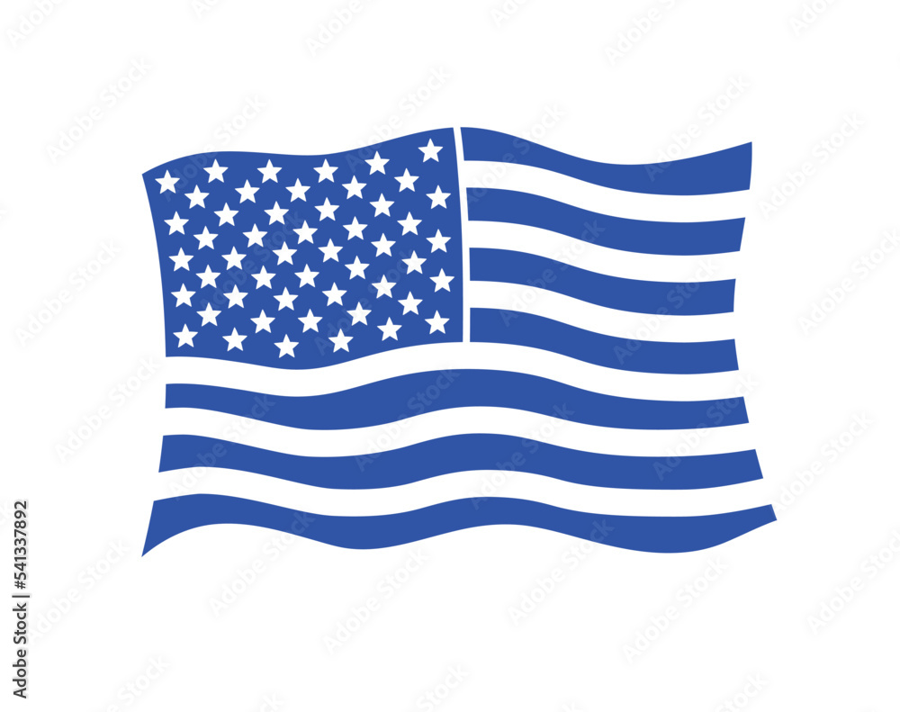 Fototapeta premium USA, United States of America, American flag isolated flat vector icon, simple print.
