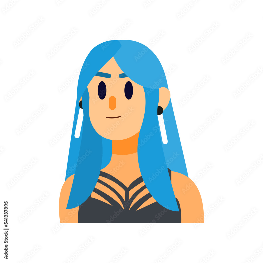 Isolated blue woman vector illustration