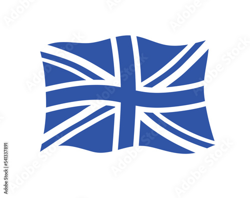 UK, United Kingdom, British flag isolated flat vector icon, simple print. Great Britain Union Jack.