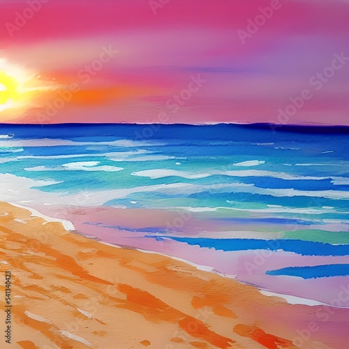 Watercolor ocean
