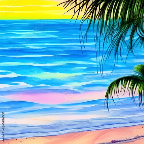 Watercolor beach