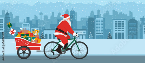 Santa Claus delivering Christmas gifts