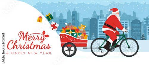 Santa Claus delivering Christmas gifts