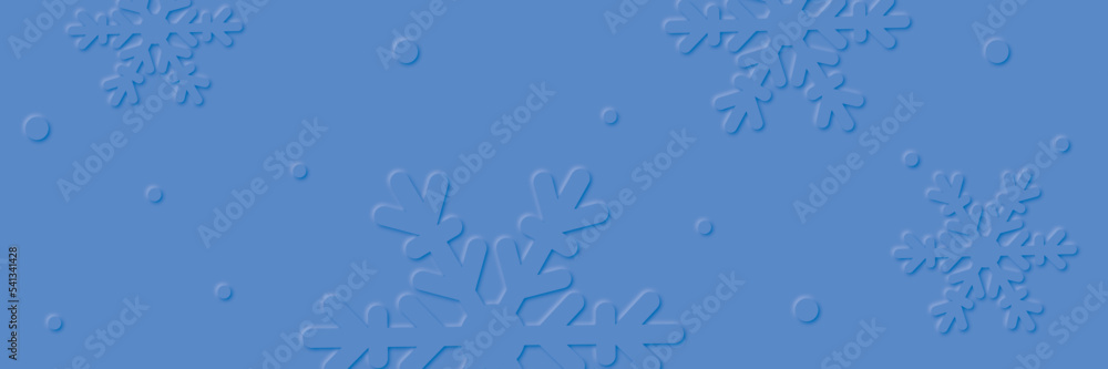 Obraz premium Blue paper snowflakes winter ornamental, christmas background, seasonal xmas banner.