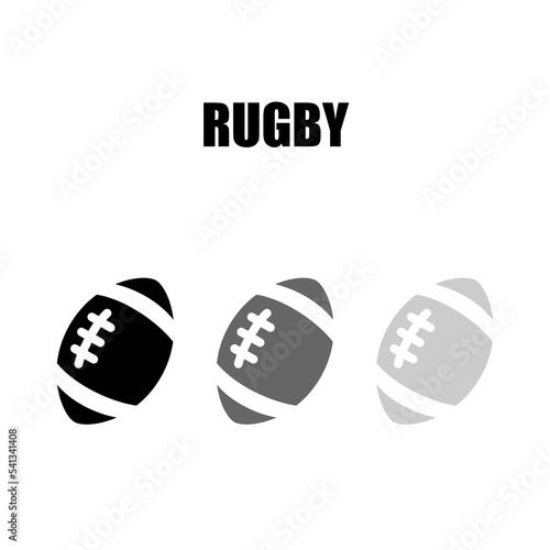 Rugby ball icon. Monochromatic icon set.