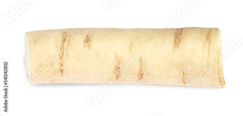 Tasty fresh ripe parsnip isolated on white, top view