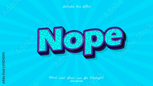 Nope Text Effect With Blue Color