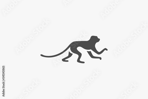 Illustration vector graphic of walking monkey silhouette