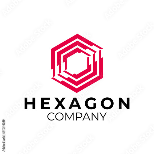 Abstract hexagon logo vector. Cube logo. Creative geometric logo design concept.