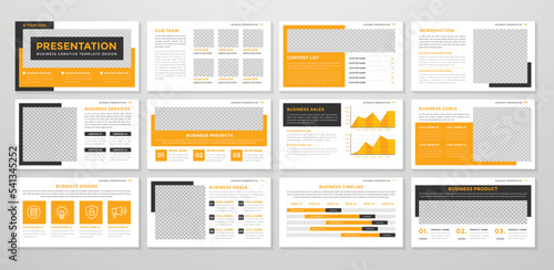 multipurpose presentation template design with clean style and modern layout use for business annual report 