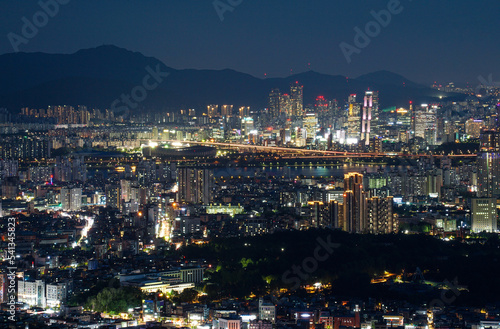 the night view of the city