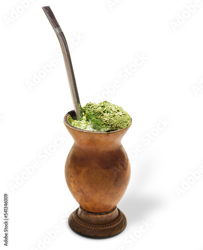 Chimarrão, traditional mate hot tea. Drink of South of the Brazil. Also knowed like mate. Chimarrão isolated. Mate isolated.
