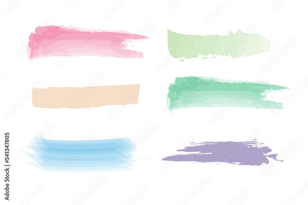 Watercolor banner color texture, brush icon element.
