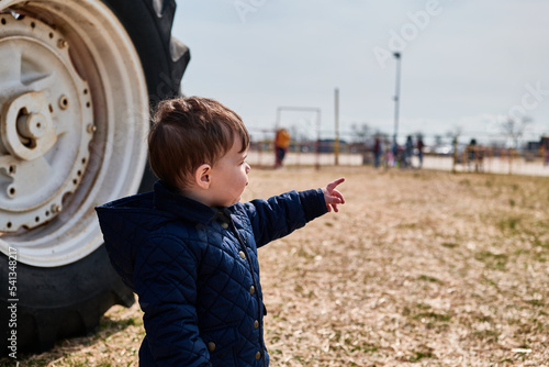 Family having fun at county fair