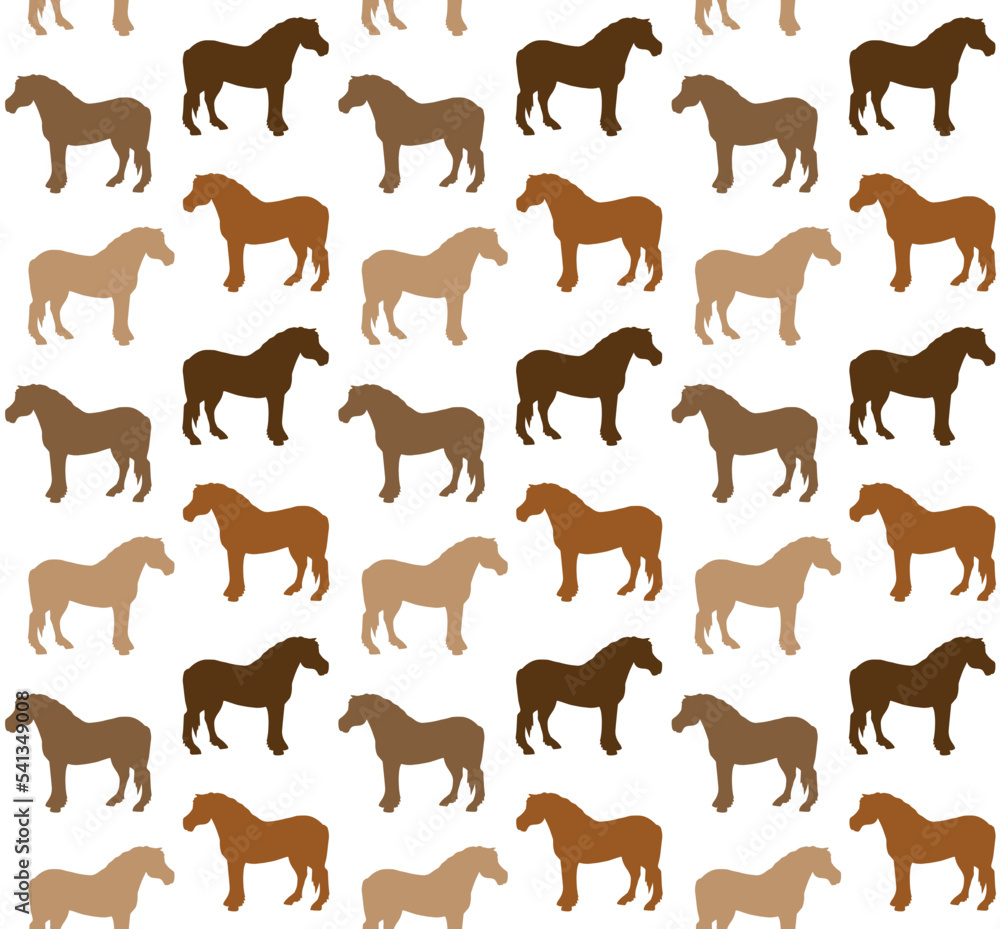 Obraz premium Vector seamless pattern of hand drawn sketch doodle horse silhouette isolated on white background