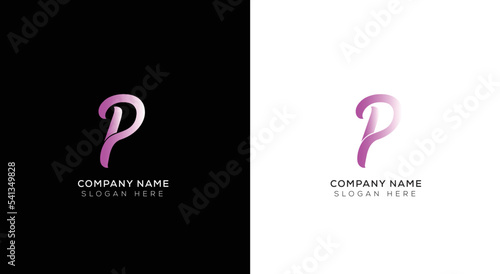 Gradient minimal letter p logo design