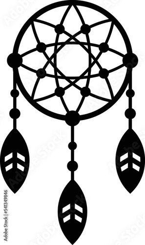 Dreamcatcher with flowers vector clip art illustration. Native american graphic.