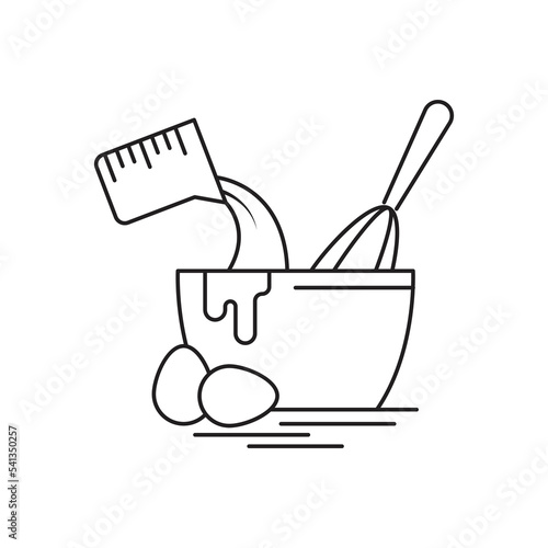 Dough making icon design. Graphic icon hands knead dough. Preparation ingredient for pasta, pizza, bread, baked and other dishes. vector illustration