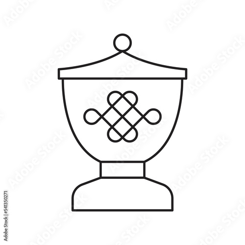 Cremation urn of ashes icon design. Cemetery objects icon. isolated on white background. vector illustration