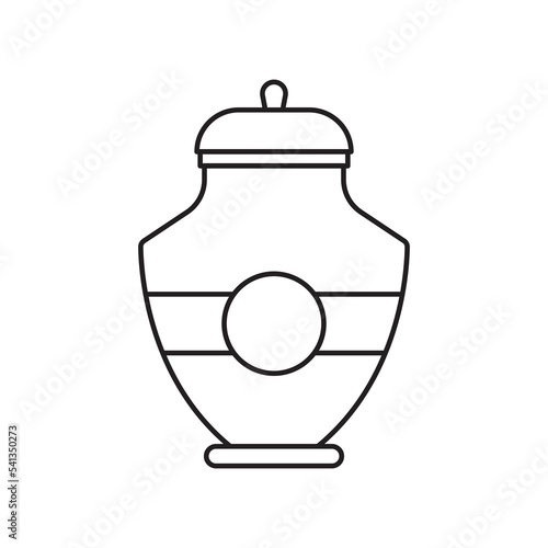 Cremation urn of ashes icon design. Cemetery objects icon. isolated on white background. vector illustration