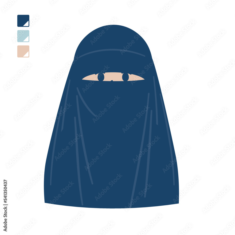 ニカブを着たイスラム教徒の女性のバストアップカット