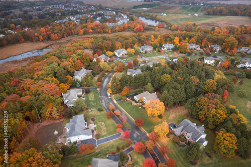 Drone Autumn Foliage in Princeton Cranbury Plainsboro New Jersey