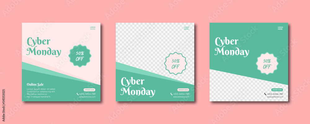 Cyber Monday Template, Social media post, price offer template, Shop template