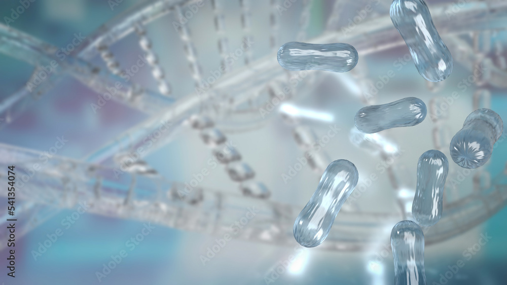 The bacteria on sci background for sci or education concept 3d rendering The bacteria on sci background for sci or education concept 3d rendering