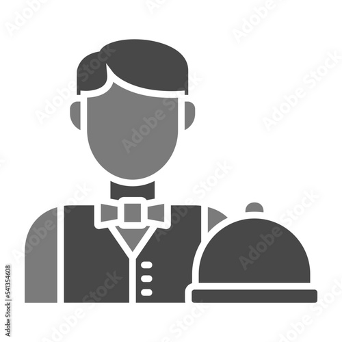 Waiter Greyscale Glyph Icon