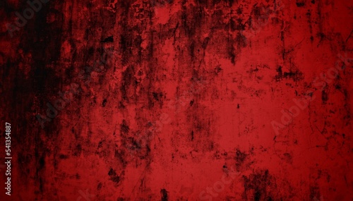 old cracked wall background with halloween theme, mossy dark red wall with dark side, unique cracked surface old wall background