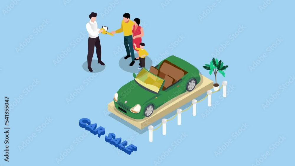 Young family buying a new car in the showroom Young family buying a new car in the showroom