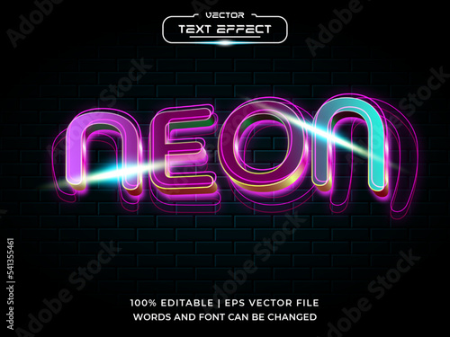 Neon 3d editable text effect