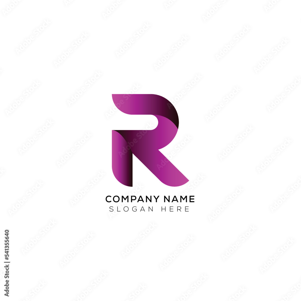 Modern minimal R logo design with black and white Modern minimal R logo design with black and white