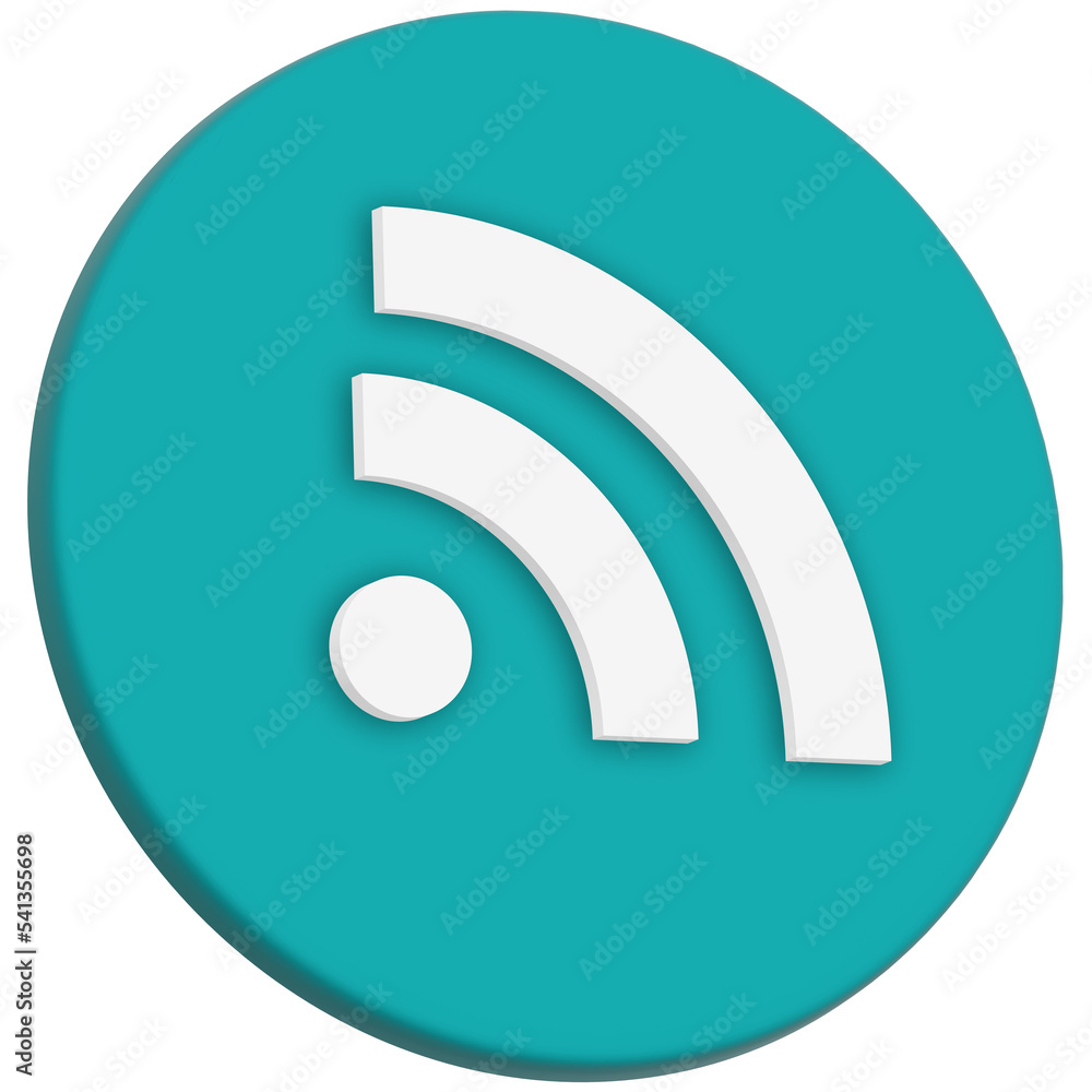 3D style wifi wireless network button icon. 3D style wifi wireless network button icon.
