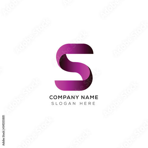 Modern minimalist letter S logo design