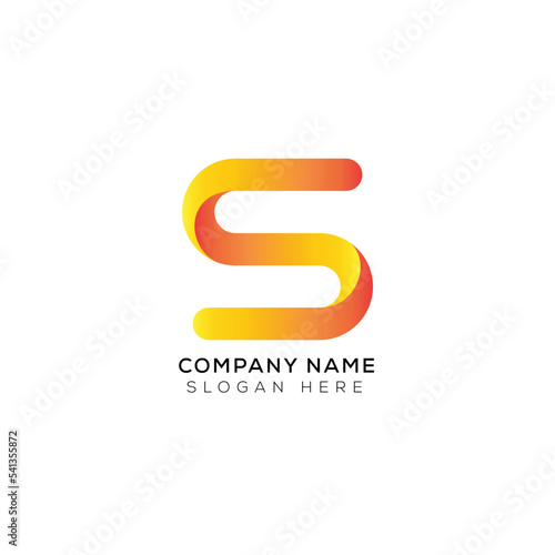 Modern minimalist letter S logo design photo