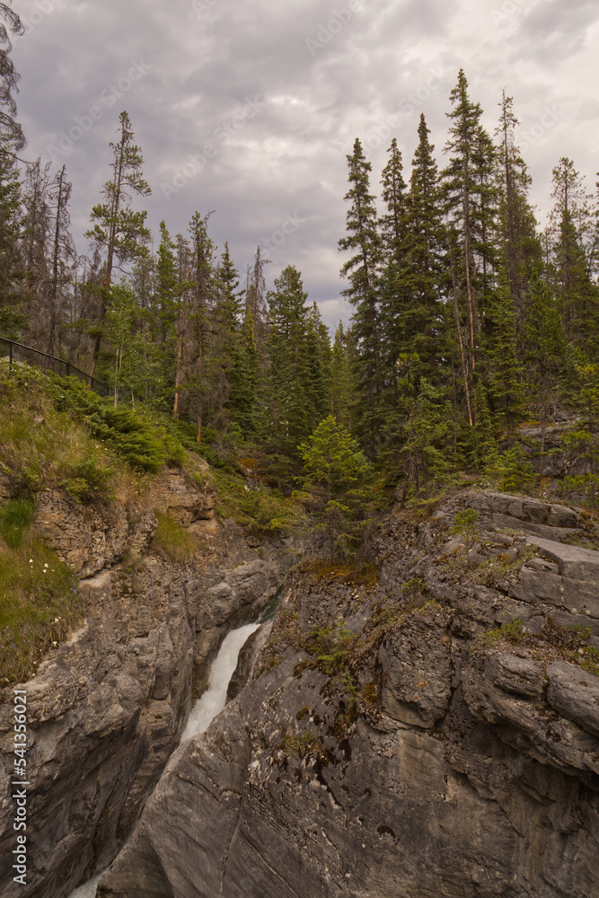 Maligne Canyon on a Cloudy Summer Day Maligne Canyon on a Cloudy Summer Day