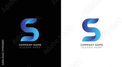 Modern minimalist letter S logo design