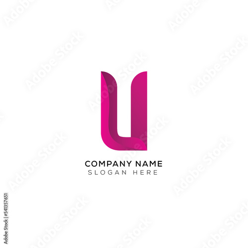 Modern minimal logo letter U design