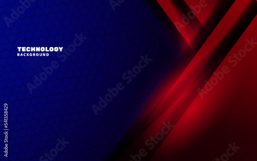 Futuristic blue and red color background