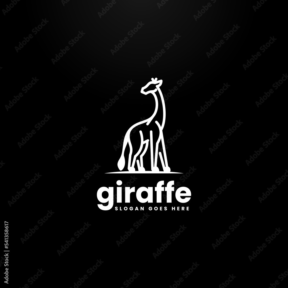 Vector Logo Illustration Giraffe Line Art Style. Vector Logo Illustration Giraffe Line Art Style.