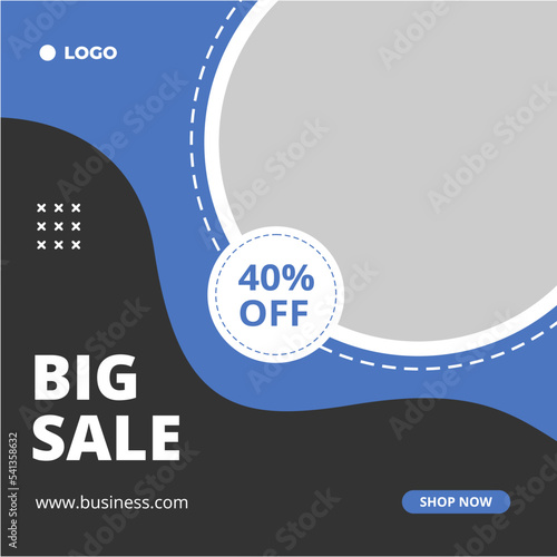 Modern square promotion banner template. Editable vector illustration template design. Suitable for social media posts and web internet advertising.
