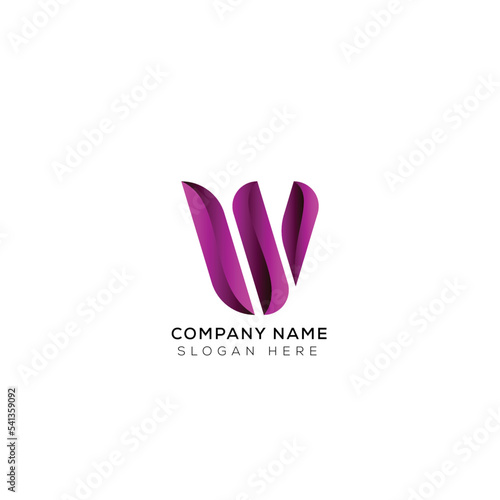 Branding identity corporate vector letter w logo design black and white